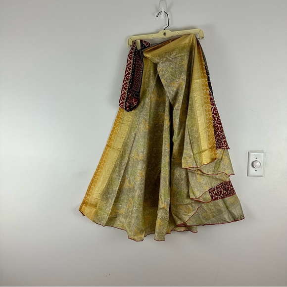 Reversible Upcycled Magic Sari Wrap Maxi Skirts BIN172 - Picture 2 of 6
